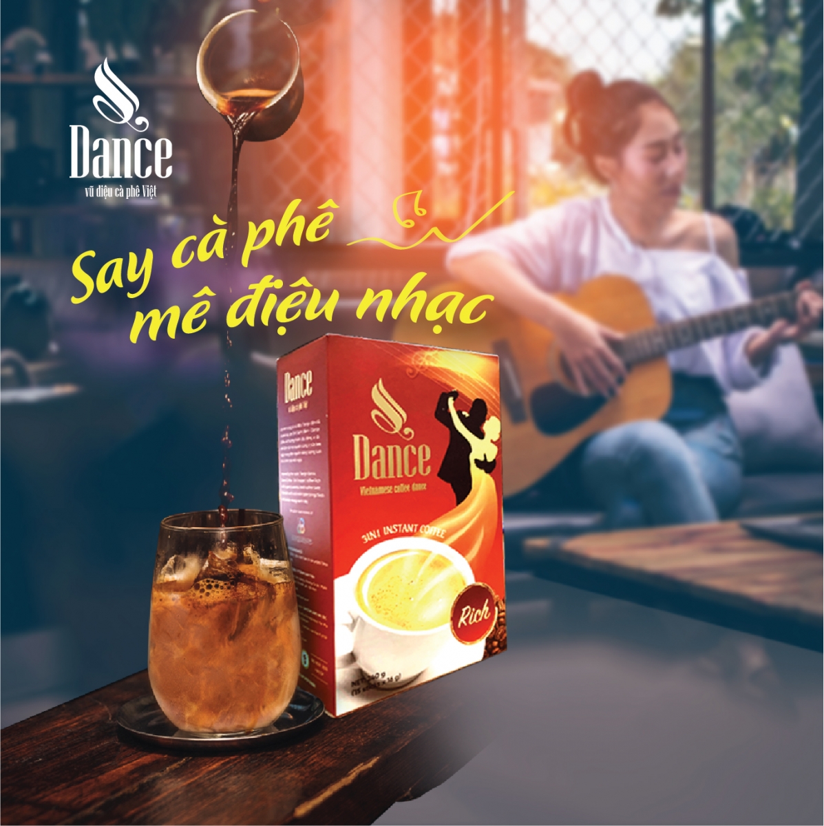 Cà phê hòa tan 3in1 Dance Coffee Sánh đậm